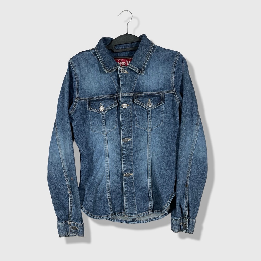 Hard Tail Denim Jacket Womens Small Blue Western Boho Made in USA